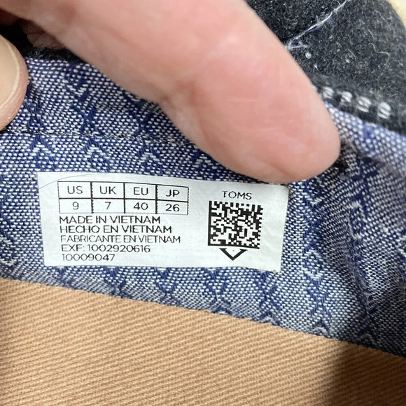 Toms Altair Loafers, Size 9, Black Dotted Wool & Suede Flats Slip-on Shoes - Picture 7 of 8